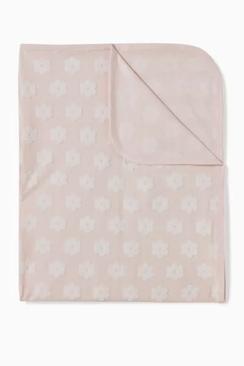 Flower Jacquard Bunny Rug in Cotton-blend