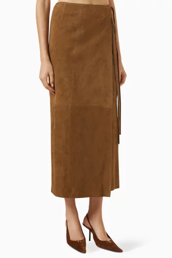 Wrap Skirt in Suede