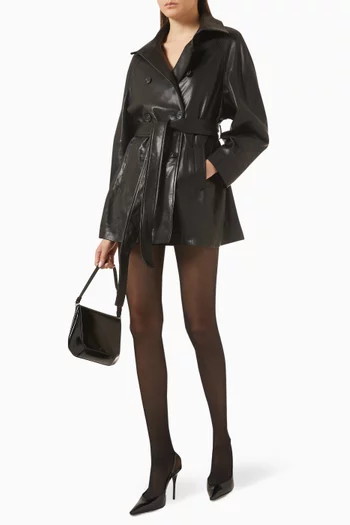 Quinn Trench Coat in Leather
