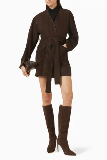 Anika Wrap Jacket in Suede