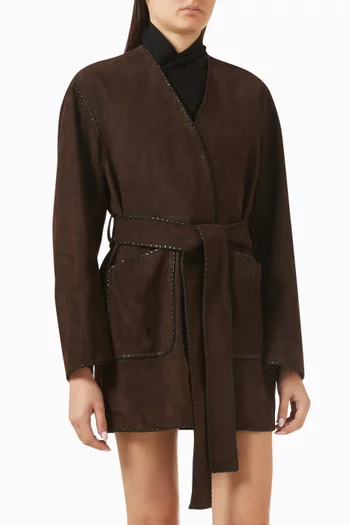Anika Wrap Jacket in Suede