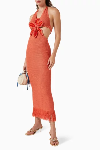 Starla Floral-applique Dress