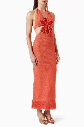 Starla Floral-applique Dress