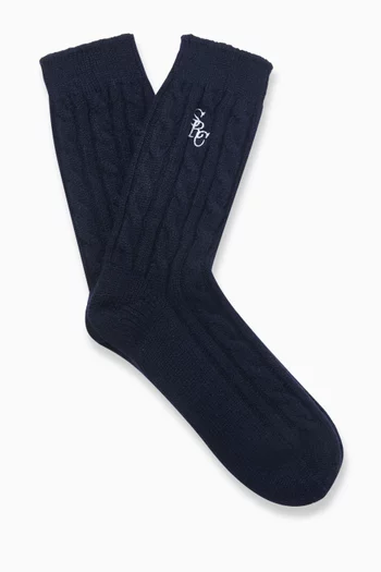 Sidi SRC Cable-knit Socks in Cashmere