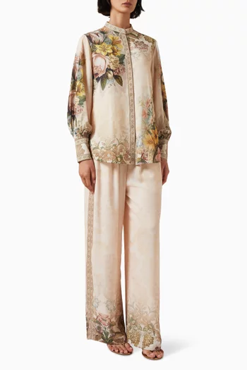 Clarence Shirt & Pants Set in Lurex Linen