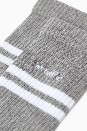 Serif Logo Ski Socks in Cotton