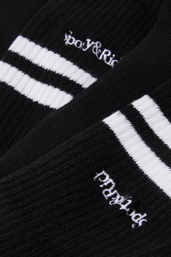 Serif Logo Ski Socks in Cotton