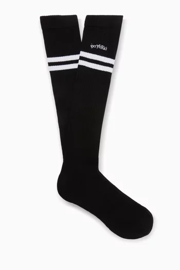 Serif Logo Ski Socks in Cotton