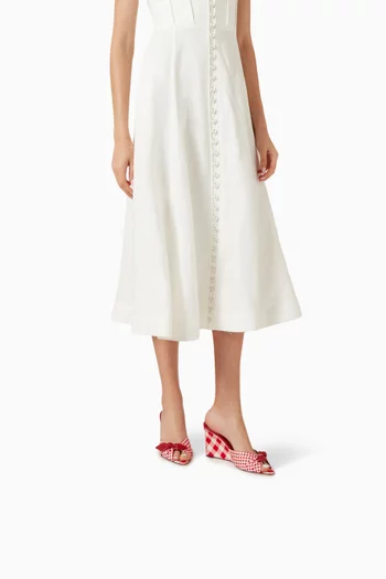 Livi 85 Wedge Mules in Printed Cotton
