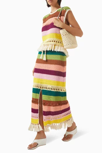 Mindy Knit Maxi Skirt in Cotton