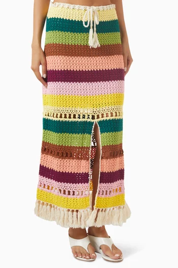 Mindy Knit Maxi Skirt in Cotton