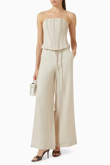 Islas Griegas Wide-leg Pants in Linen