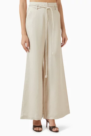 Islas Griegas Wide-leg Pants in Linen