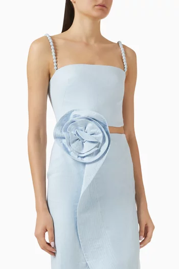 Entenderemos Embellished Top in Linen