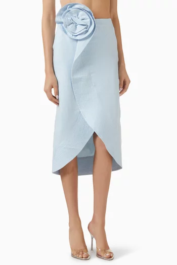 Florada Embellished Skirt in Linen