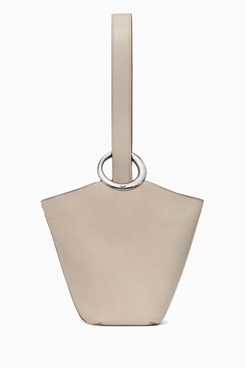 Mini Halo Bucket Bag in Suede & Leather