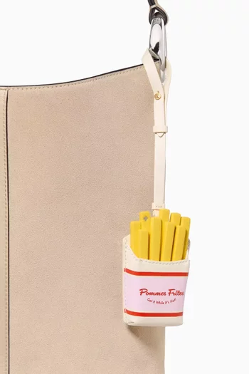 French Fry Bag Charm in Leather