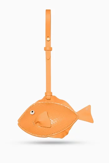 Fish Bag Charm in Leather
