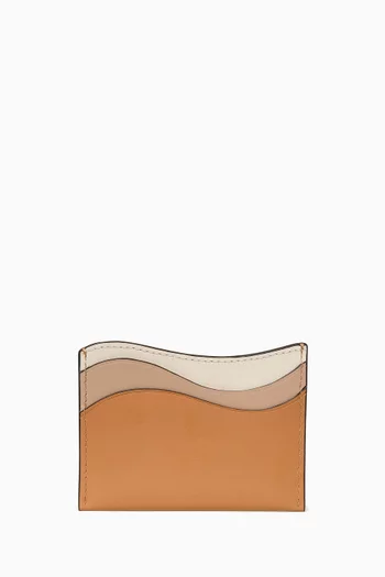 Devin Wavy Cardholder in Leather