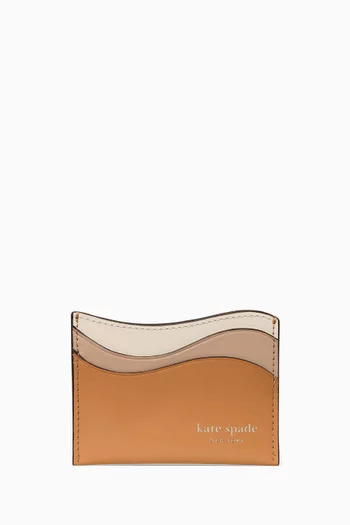 Devin Wavy Cardholder in Leather