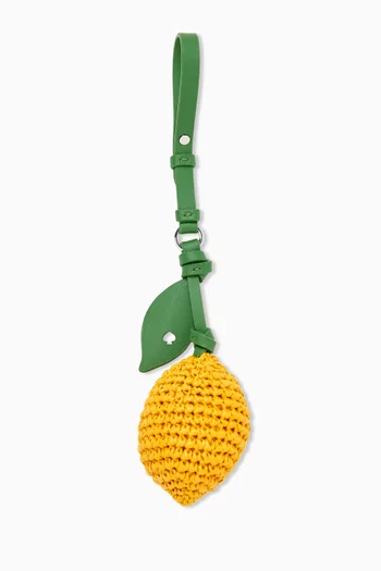 Lemon Bag Charm in Leather