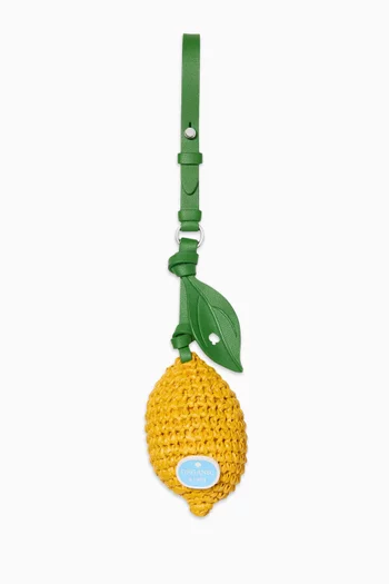 Lemon Bag Charm in Leather
