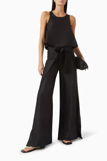 Shift Crop Tank Top in Silk Dupioni