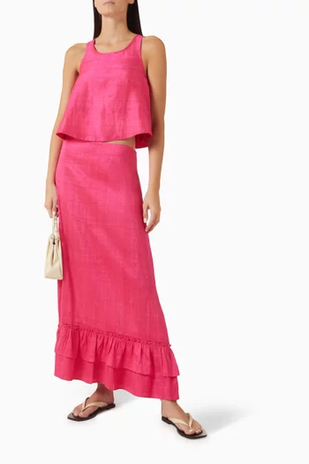 Shift Crop Tank Top in Silk Dupioni