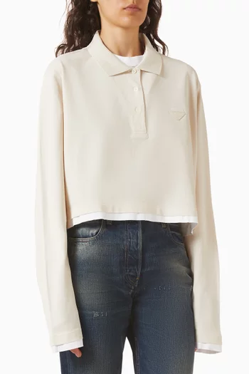 Oversized Polo Shirt in Cotton-piqué