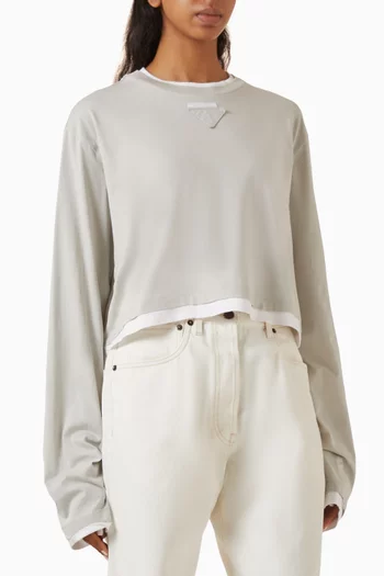 Layered-effect T-shirt in Cotton Jersey