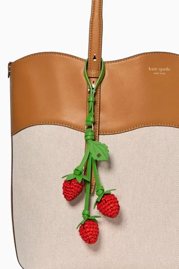 Strawberries Bag Charm in Leather