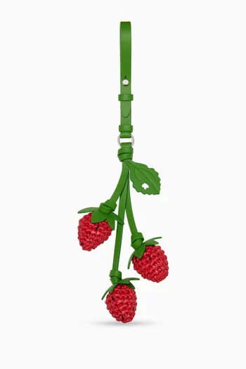 Strawberries Bag Charm in Leather