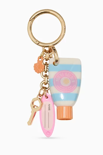 Sunscreen Bag Charm in Gold-tone Brass