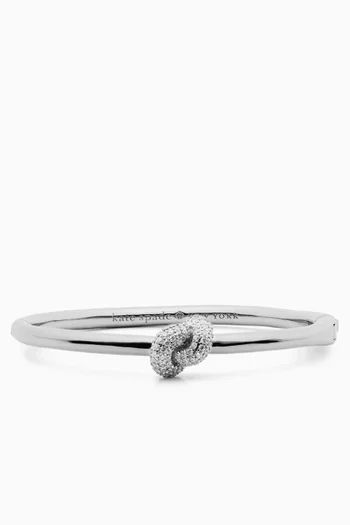 Sailors Knot Hinge Bangle in Silver-tone Brass