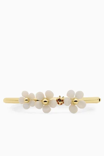 Summer Daze Flower Cuff in Gold-tone Brass