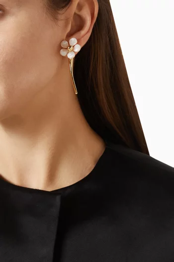 Summer Daze Flower Statement Earrings in Gold-tone Brass