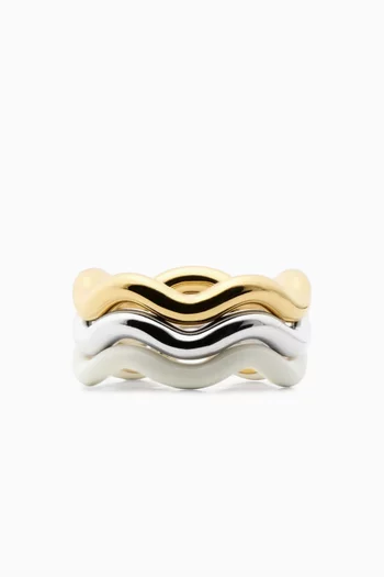 Wave Ring, Set of 3