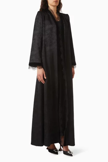Open-front Abaya in Silk-jacquard