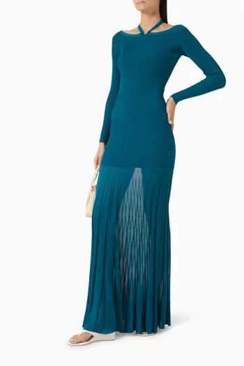 Off-shoulder Knit Gown