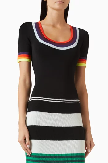 Saucer-neck Knit Bodysuit