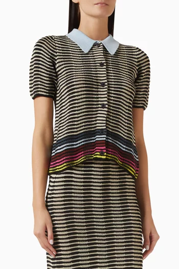 Wave Knit Polo Shirt