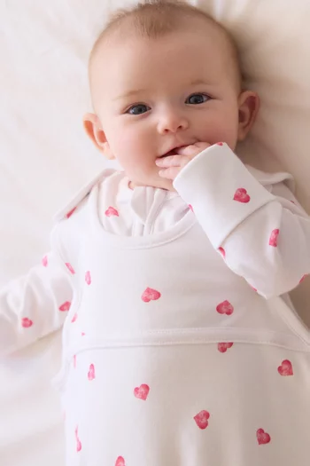 Pink Heart Sleeping Bag in Bamboo & Cotton