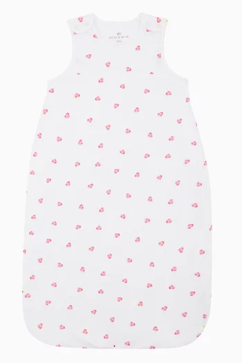 Pink Heart Sleeping Bag in Bamboo & Cotton