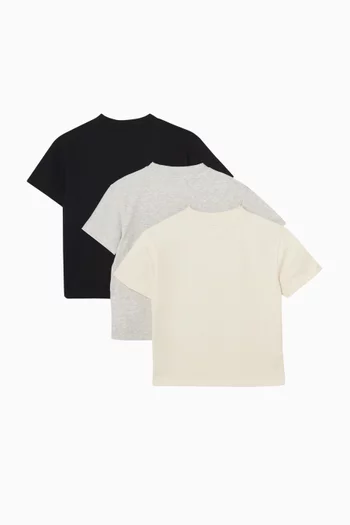 Logo T-shirt in Cotton, Set of 3