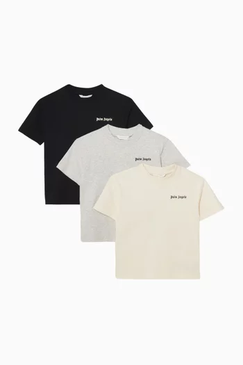 Logo T-shirt in Cotton, Set of 3