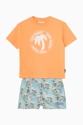 Palm Stamp T-shirt in Cotton