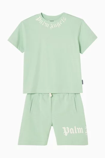 Neck Logo Brushed T-shirt in Cotton
