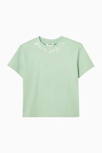 Neck Logo Brushed T-shirt in Cotton