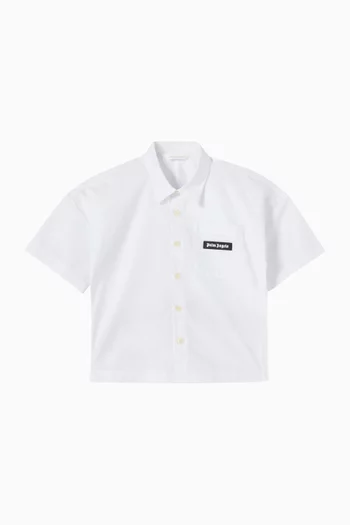 Curved Logo Over Shirt in Cotton