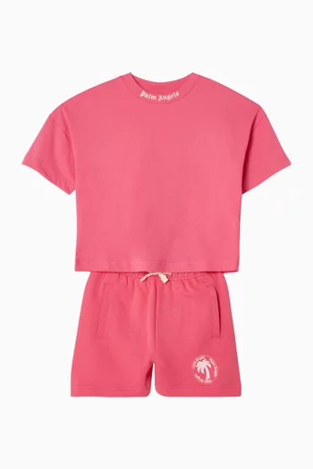 Palm Stamp Shorts in Cotton